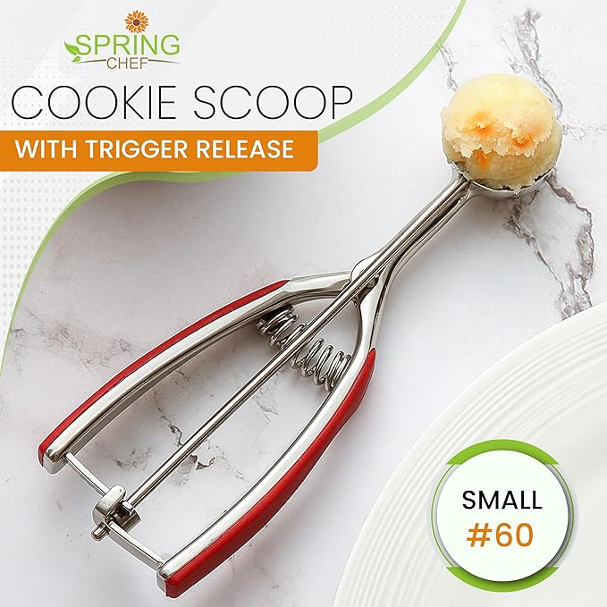 Spring Chef Red Small 1 Tbsp Stainless Steel Cookie Scoop - Image 7