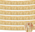 6 Pack 10 Feet Champagne Gold Foil Fringe Garland Metallic Tinsel Streamers by Ferwzsr