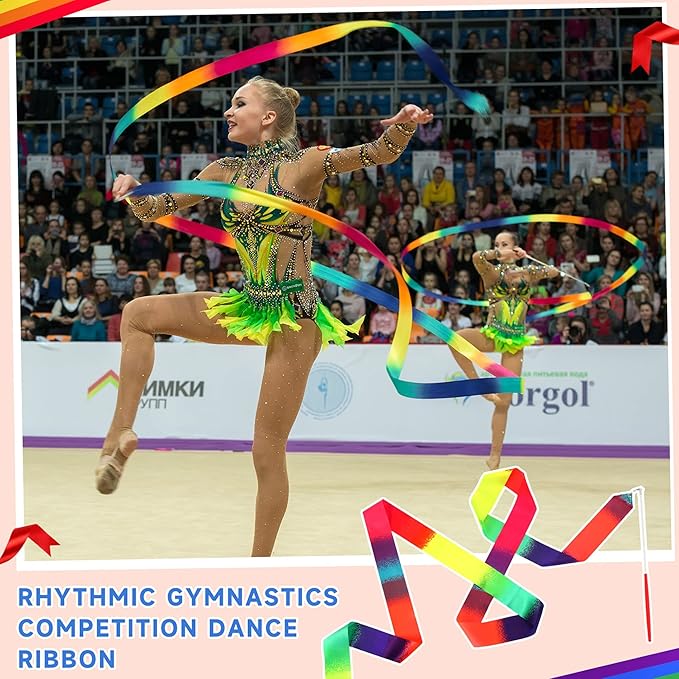 Yilloog Ribbon Dancing Wands Party Favors, 78.7 Inch Gymnastics Ribbon - Image 7
