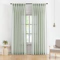 Vision Home Pinch Pleated Semi Sheer Curtains Textured Linen Blended Light by VisionHome
