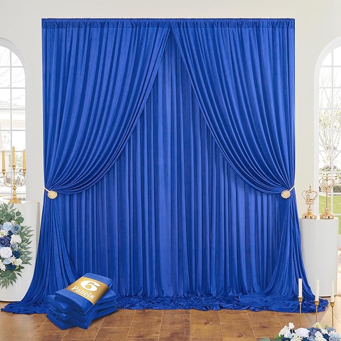 30ftx10ft Wrinkle Free Royal Blue Backdrop Curtains - Image 7