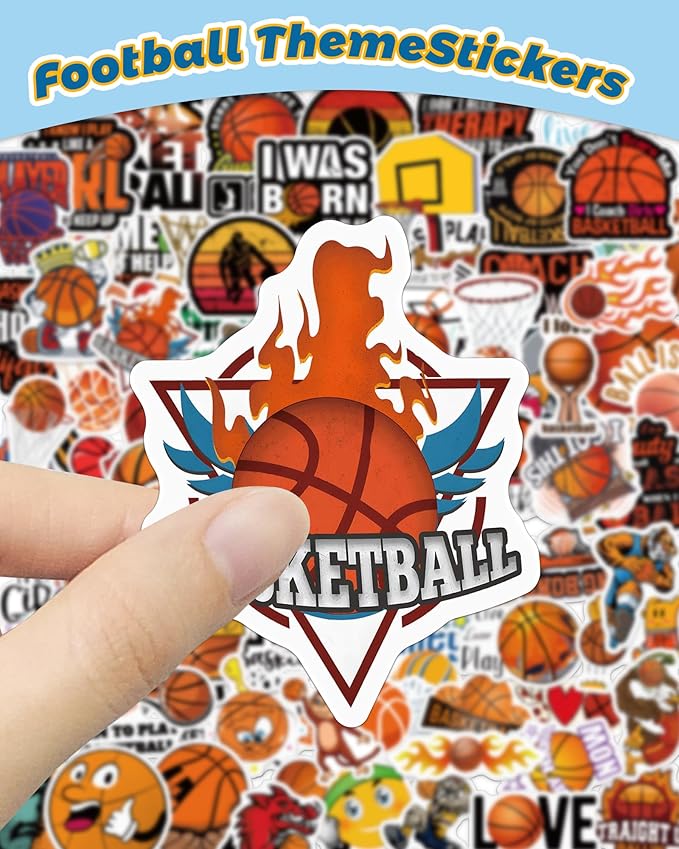 100 Pcs Sport Stickers for Kids, Basketball Water Bottle Stickers, Vinyl - Image 5
