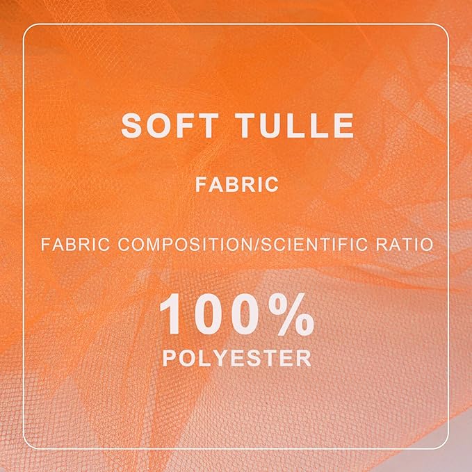 Orange Tulle Fabric Roll Spool Bolt Large Tulle Wedding Party Decoration - Image 3