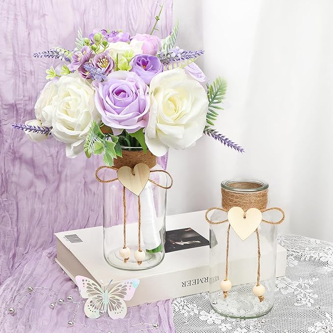Vintage Glass Vases for Flowers, Bridal Shower Bud Vase Set - Image 7