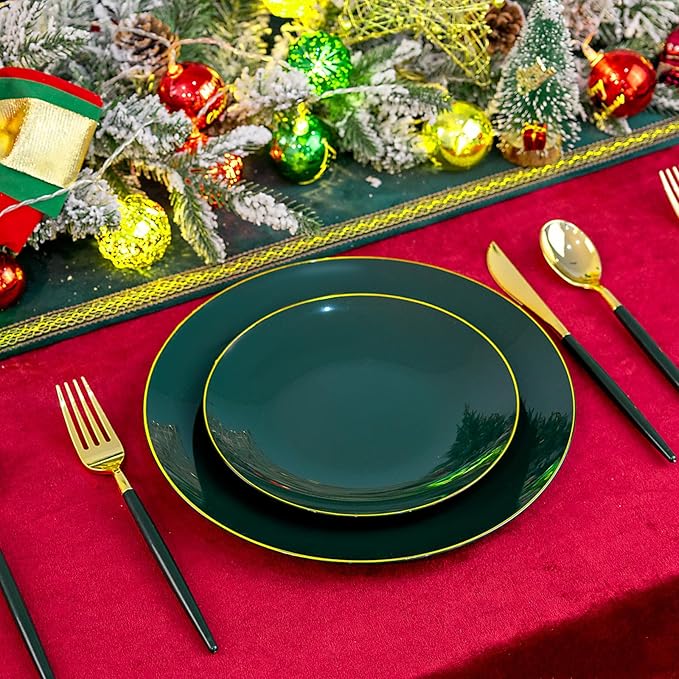 Liacere 150PCS Green Plastic Plates - Image 5