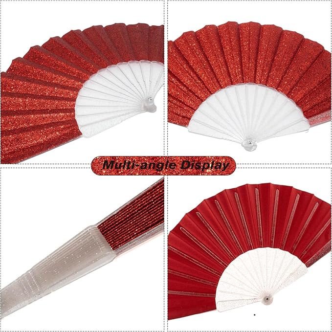 48 Pack Handheld Fan, Folding Hand Glitter fan - Image 5