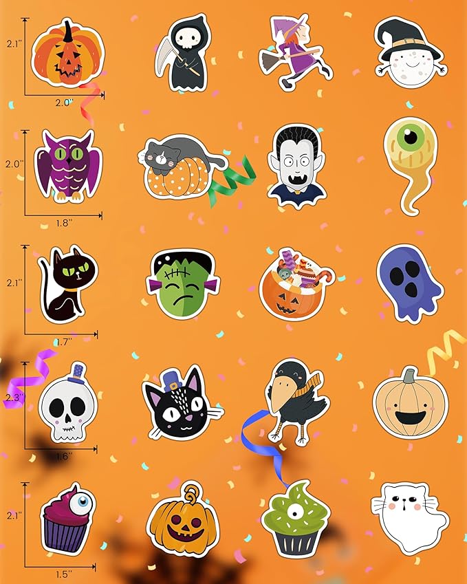 300 PCS Halloween Pumpkin Stickers, Vinyl Waterproof Stickers - Image 6