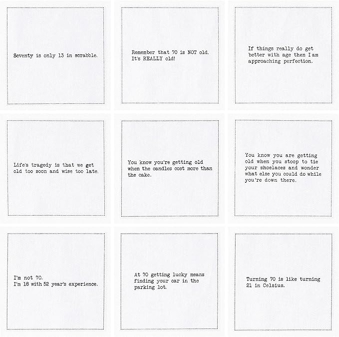 Five Star Napkins 70th Birthday Quotes White Cotton Cocktail Napkins, Beverage - Image 3