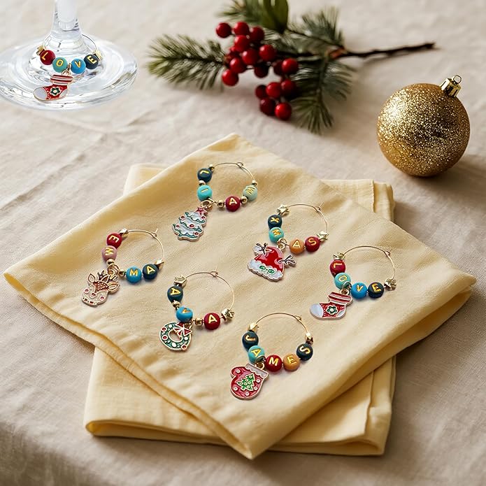 DIY Wine Glass Charms Kit, Glass Identifiers - Image 3