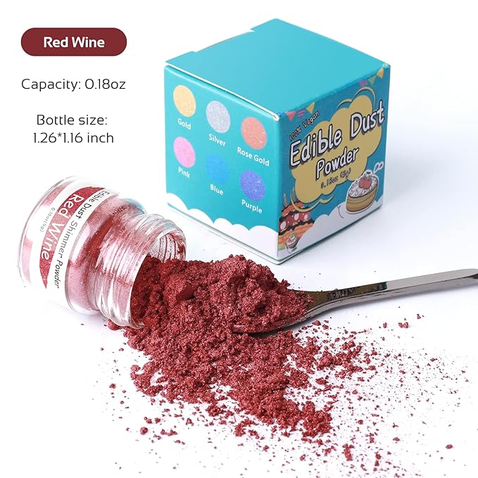 Jelife Red Wine Edible Luster Dust - Image 2
