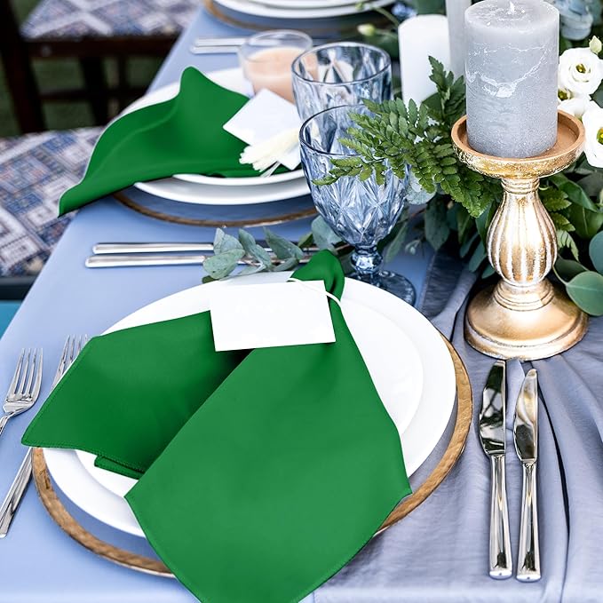 ANECO 12 Pieces Satin Napkins Soft Dinner Napkins Square Table Napkins 17 x 17 - Image 5