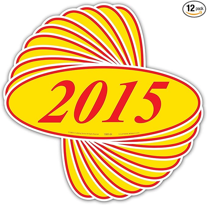 EZ-Line Oval Model Windshield Year Stickers by CarBowz