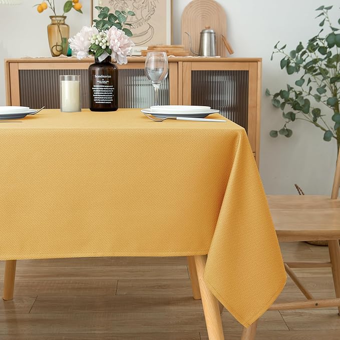 Biscaynebay Fall Tablecloth Textured Fabric Square Tablecloths 60x60'' - Image 8