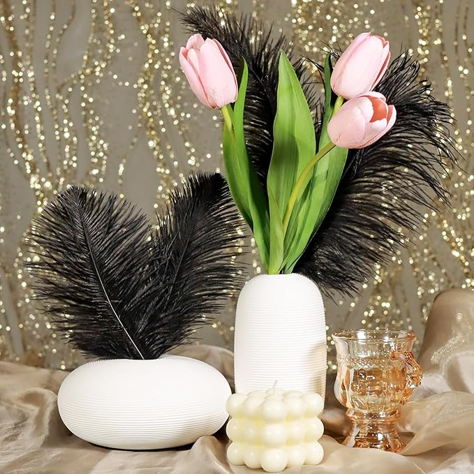 FANDAMEI 20 Pcs Black Ostrich Feathers, 8-10 inch, Feathers - Image 6