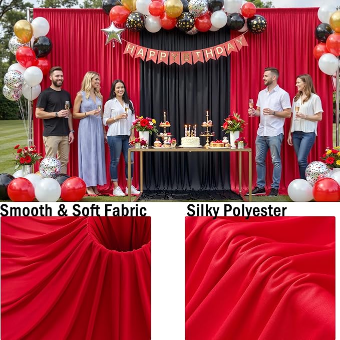 30ftx10ft Red Backdrop Curtains - Image 3