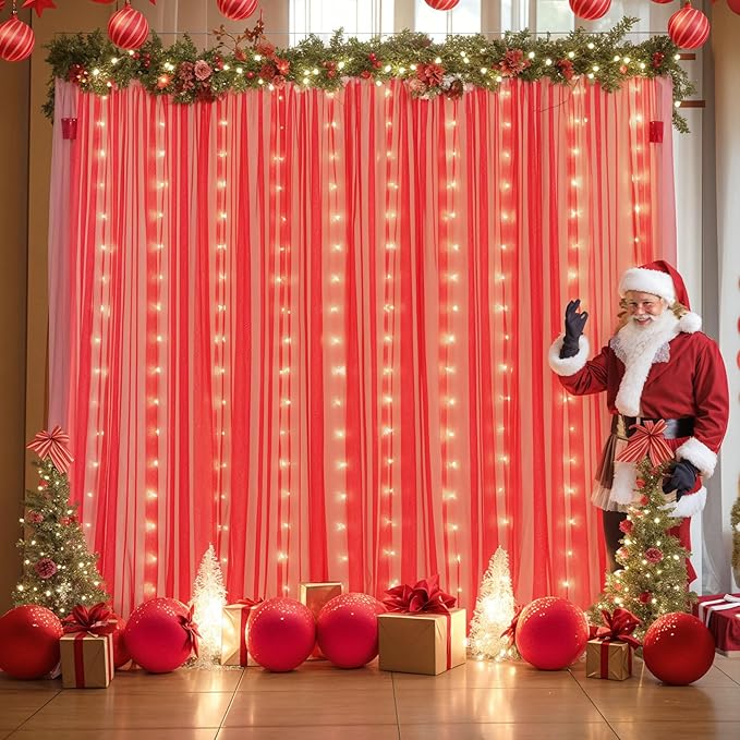 Red Tulle Backdrop Curtain - Image 6