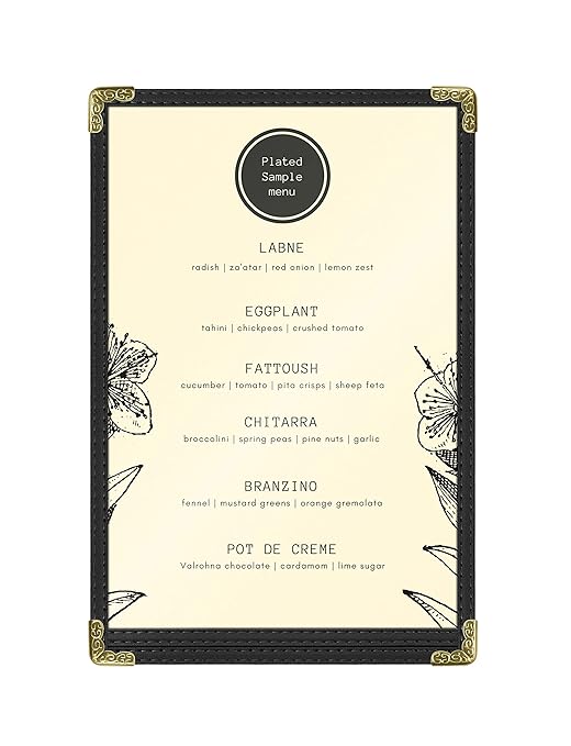 Goodsmart Restaurant Menu Covers – 25 Pack Black 2-View, Top-Loading Menu - Image 2