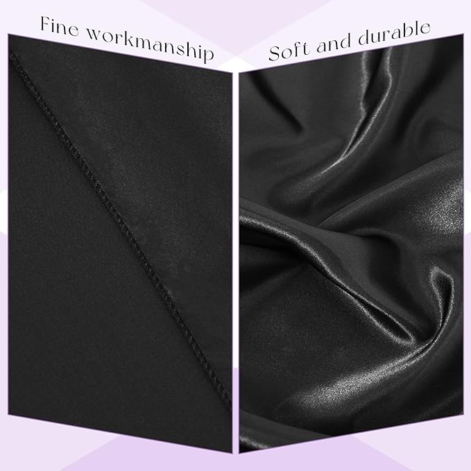 10 Packs Satin Tablecloth 120 Inch Black Round Table Cloth Silk Tablecloth - Image 4