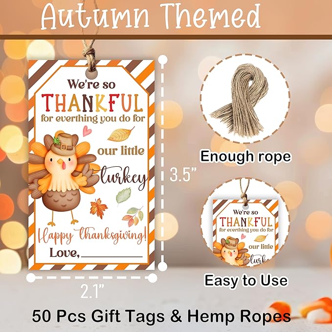 50 PCS Fall Gift Tags Thanksgiving Gift Tags - Image 2