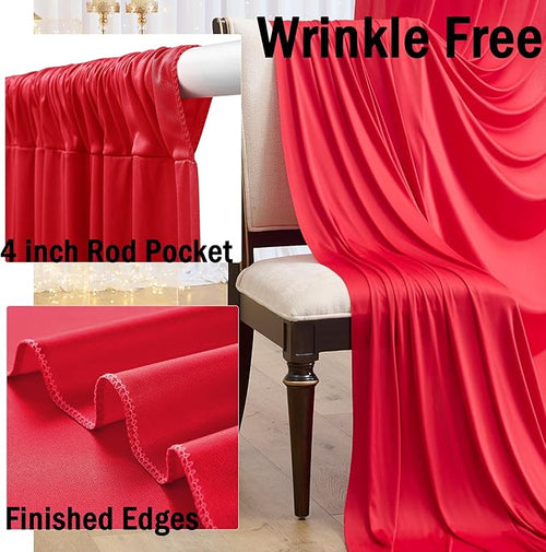 10 Panels 5x10ft Red Backdrop Curtains - Image 2