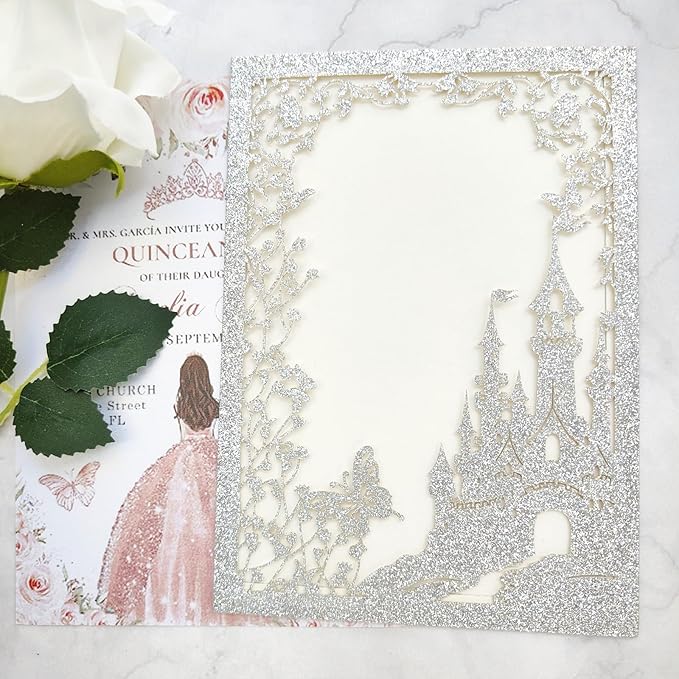 20PCS Castle Pocket Invitations, Quinceanera Invitations - Image 4