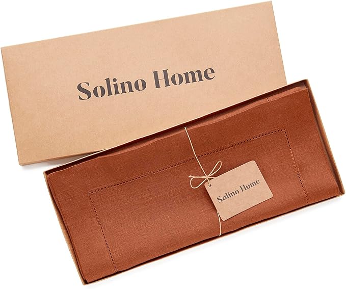 Solino Home Linen Cinnamon Hemstitch Table Runner 48 Inches - Image 6