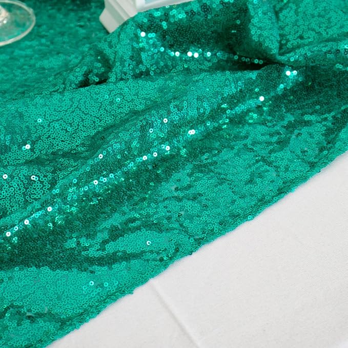 ShinyBeauty Sequin Tablecloth Square 54x54-Inch Green Table Cloths - Image 5