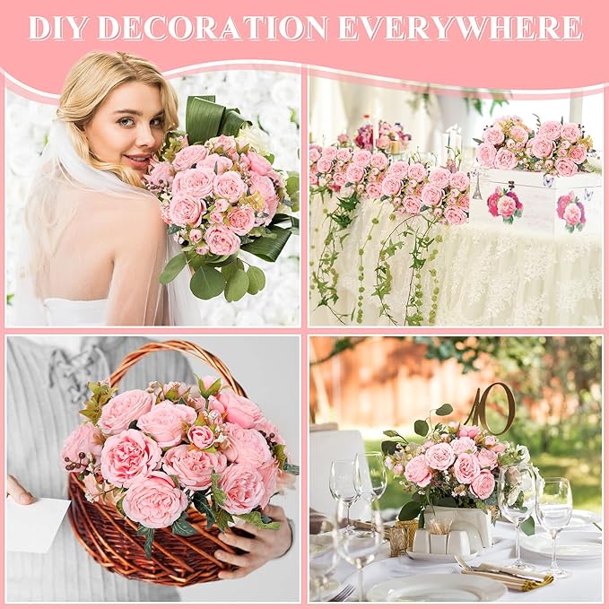 8 Bundles Artificial Peonies Flowers Boho Faux Flowers Arrangements Artificial - Image 5