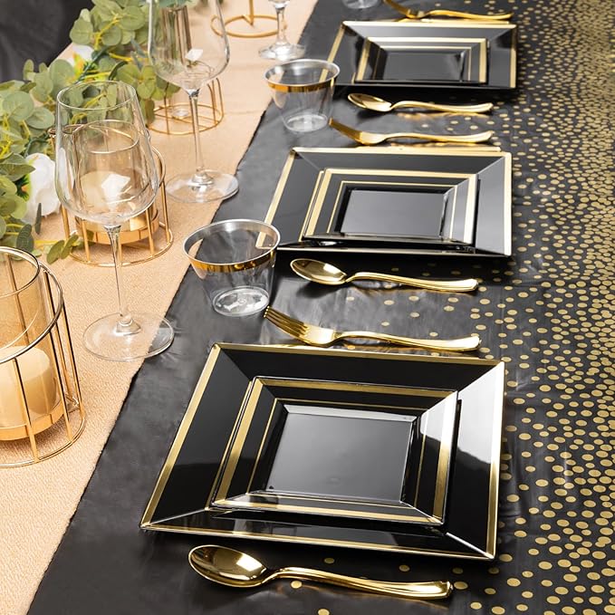 Goodluck 352 Piece Black Dinnerware Set - Image 6