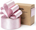 Light Pink Satin Ribbon for Valentines Day 1-1/2 Inch Double-Faced Wide Wired by Keypan