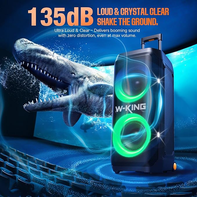 W-KING Portable Speaker Bluetooth Partybox Loud, 370W MAX Pro Sound, Deepest - Image 3