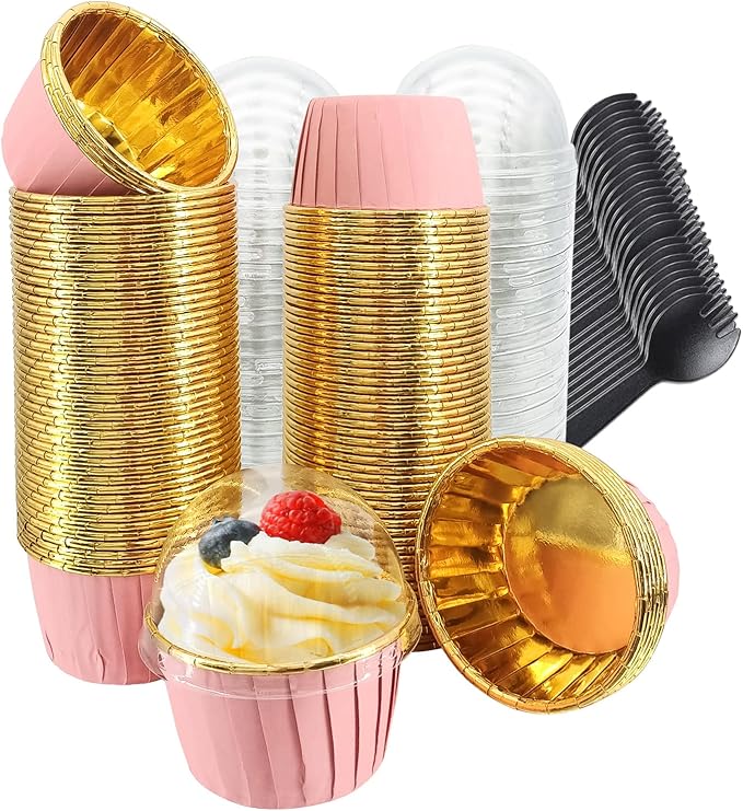 Cupcake Liners for Baking 100Pack, Free-Air 3.5Oz Foil Baking Cups by Free-Air
