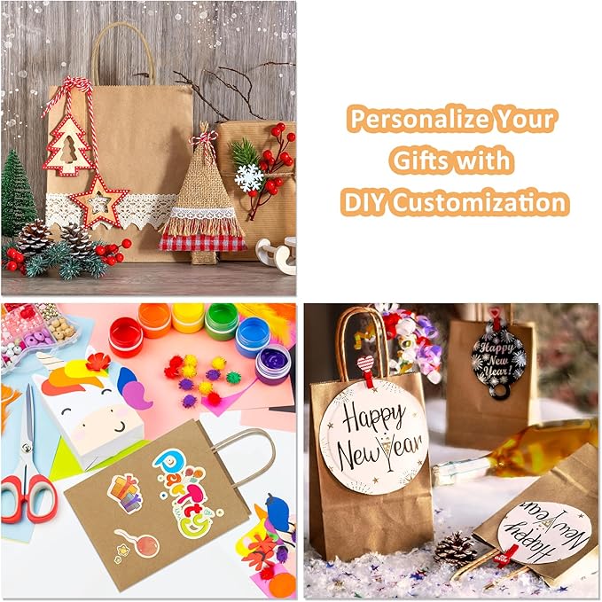 BagDream 50Pcs Gift Bags 8x4.25x10.5 Kraft Paper Gift Bags - Image 4