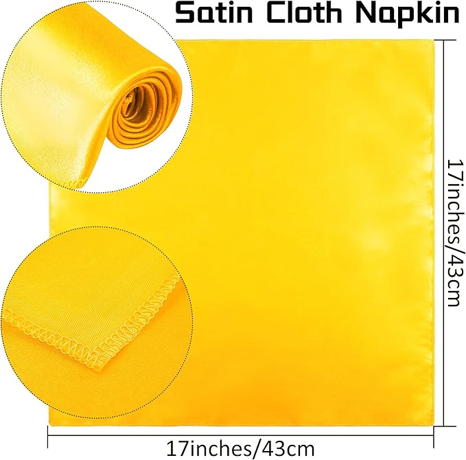 ANECO 12 Pieces Satin Napkins Soft Dinner Napkins Square Table Napkins 17 x 17 - Image 2
