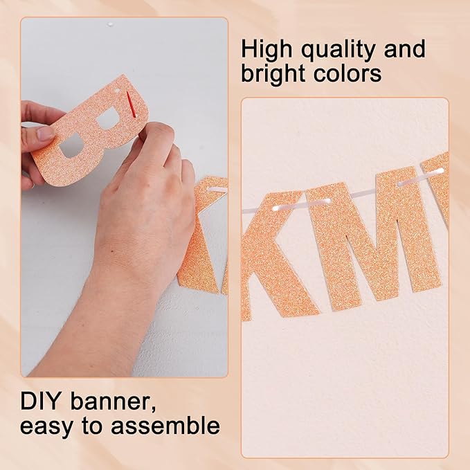 BEISHIDA 116 PCS Glitter Color Orange DIY Letter Banner Kit Make Your Own - Image 2