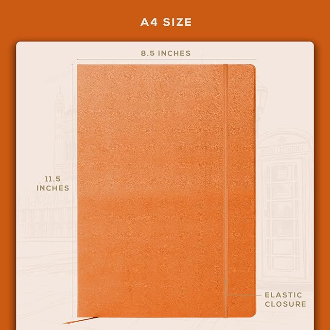 BEECHMORE BOOKS Lined Journal Notebook, 8.5 x 11.5 inch, A4 160 Lined Pages - Image 3