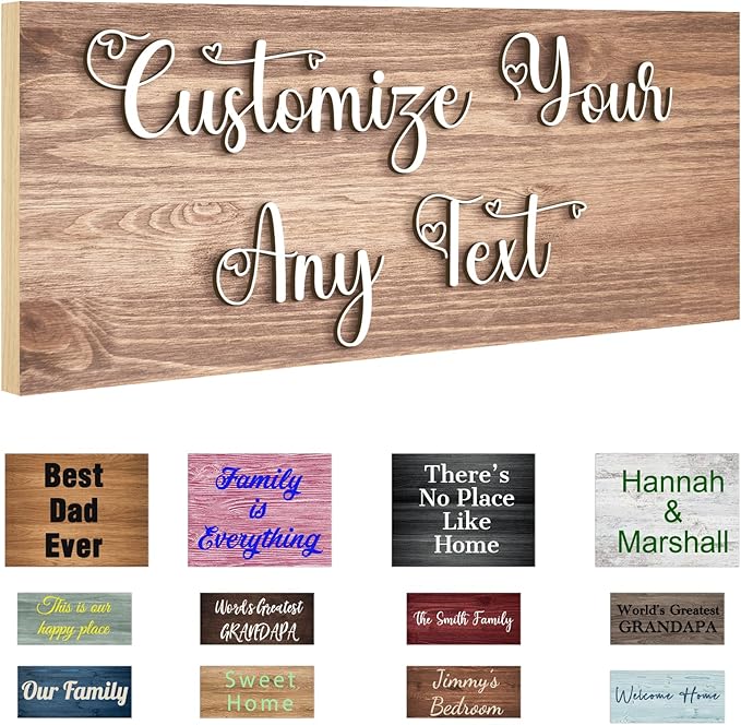 Custom Sign Personalized Wooden Signs by Qingxily
