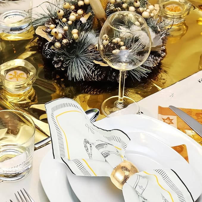Lallisa 100 Pcs Gold Napkin Rings Metal Napkin Ring Holders - Image 5