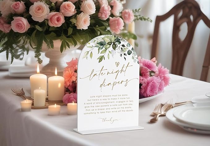 Late Night Diapers Sign, Dirty Diaper Game, Neutral Baby Shower Decorations - Image 4