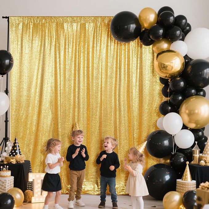 SquarePie Sequin Backdrop Curtain Less See Through Thick Background - Image 2