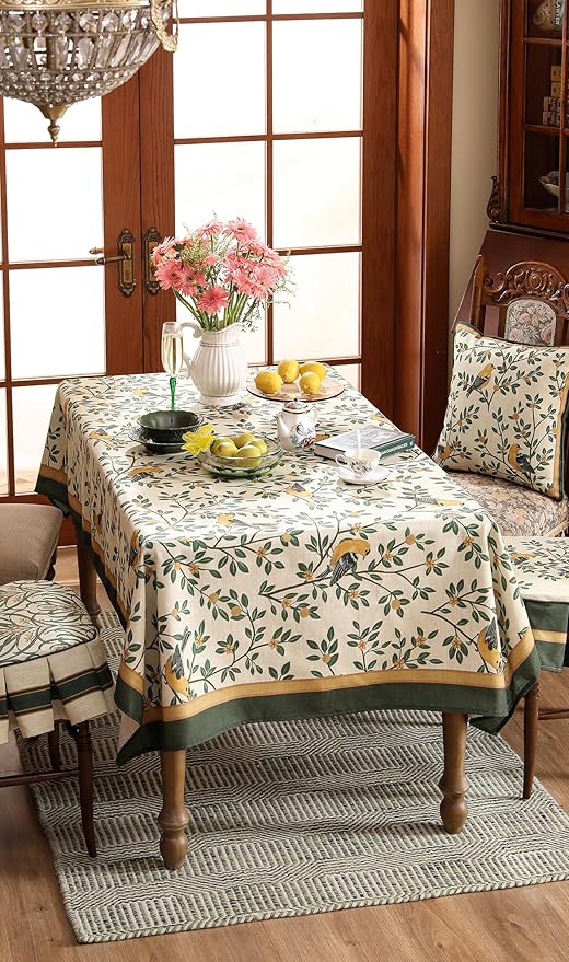 patdrea Designer Vintage French Small Rectangle Table Cloth, Decor Table Cover - Image 3
