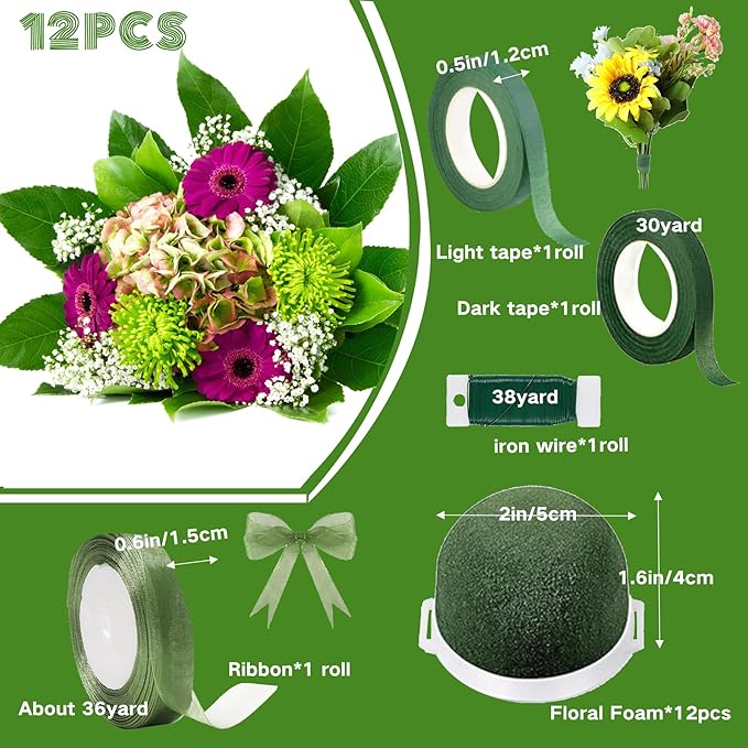 12PCS Foam for Flower Arrangements Styrofoam for Artificial Flowers Dry Blocks - Image 2