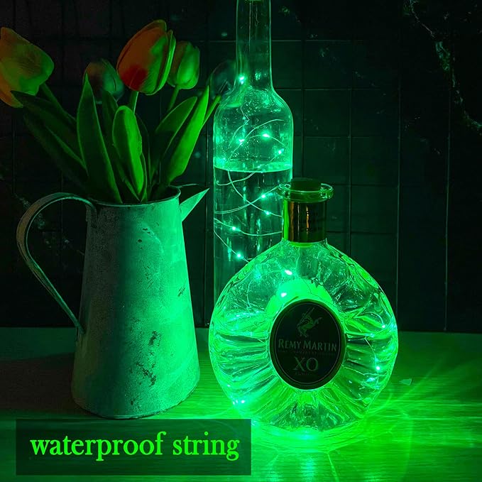 Wine Bottle Lights with Cork 15Pack 10 LED 40 Inches Battery Operated Silver - Image 4