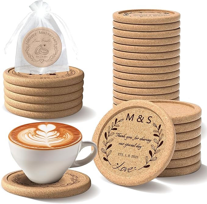 Custom Coasters Personalized Cork Coasters Bulk by Unknown