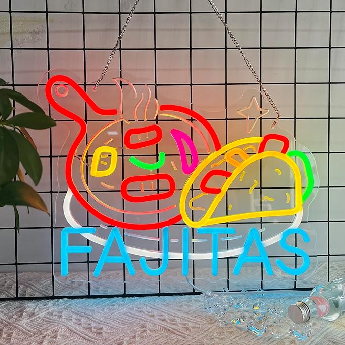 CNBEYOUNG Fajitas Neon Sign, Neon Lights Hanging Wall Art Decoration - Image 7