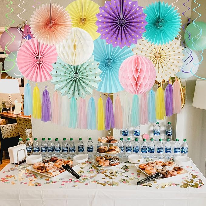 Pastel Rainbow Pink Purple Yellow Peach Party-Decorations - Image 7