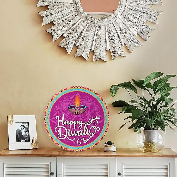 CHDITB Happy Diwali Decoration 3D Front Door Sign, Indian Festival of Lights - Image 3