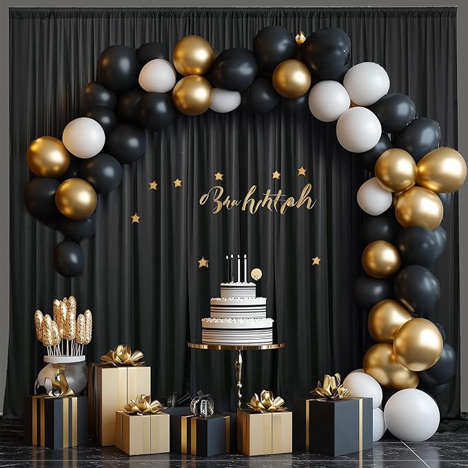 10×14ft Wrinkle Free Black Backdrop Curtain - Image 3