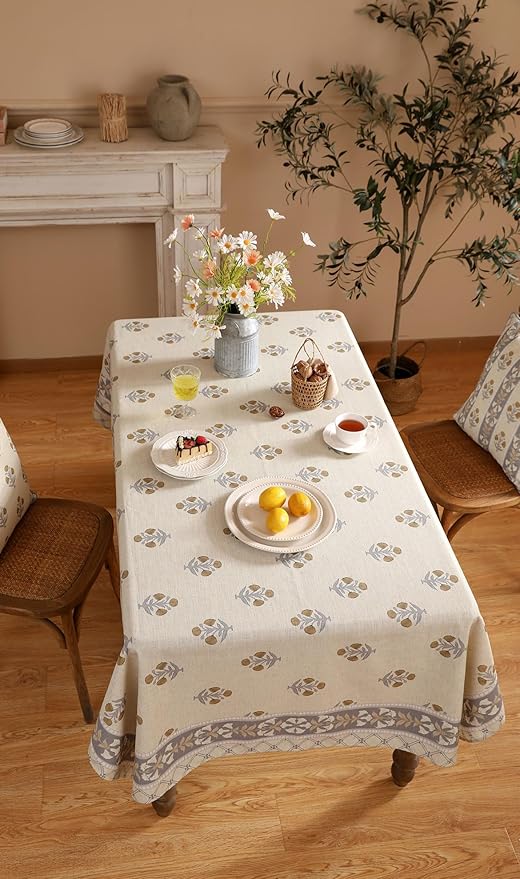 patdrea Designer Beige Extra Long Tablecloth - Image 8