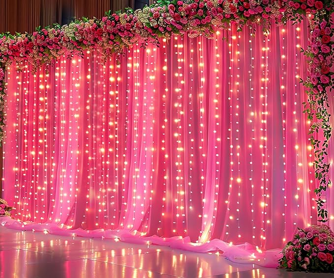Hot Pink Tulle Backdrop Curtain - Image 2